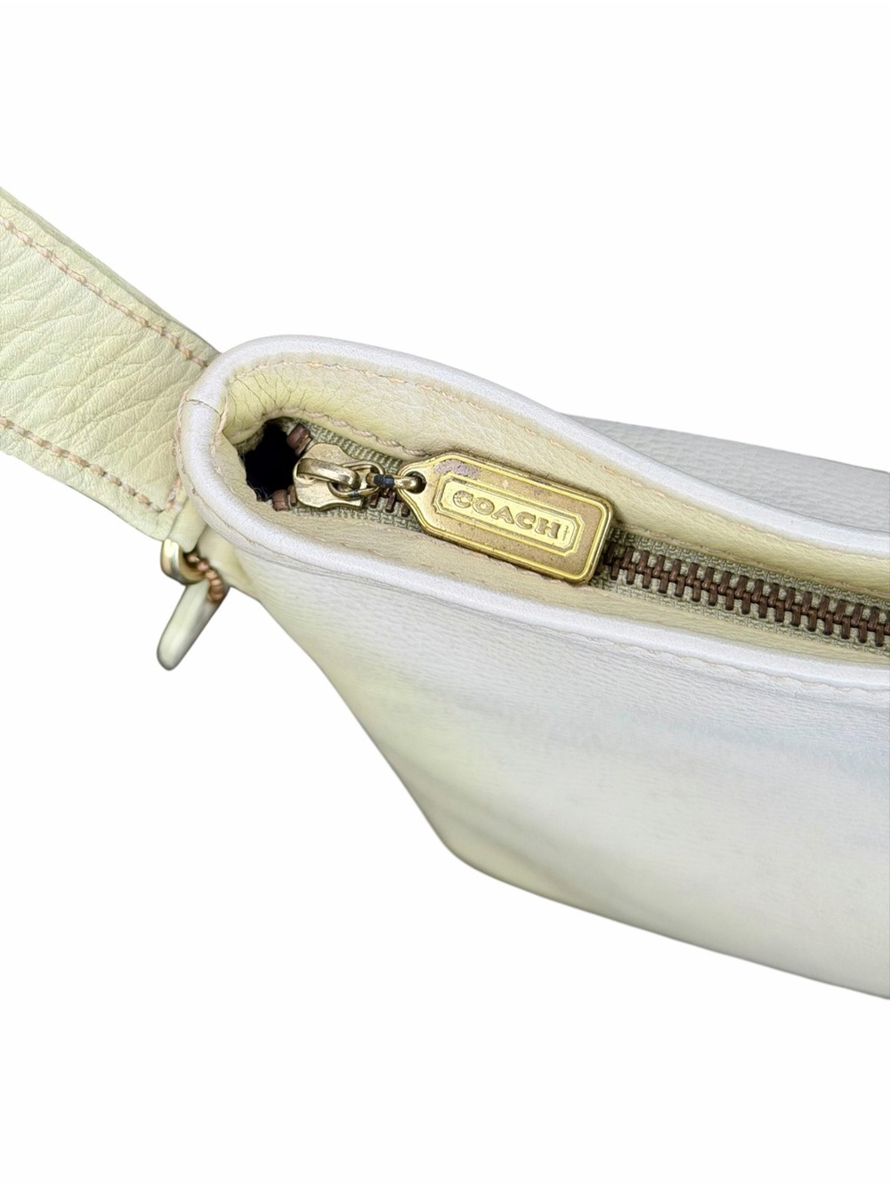 Vintage Coach Sonoma Small Bucket Zip 4907 Leather Shoulder Bag Light Lime Green - Picture 7 of 11
